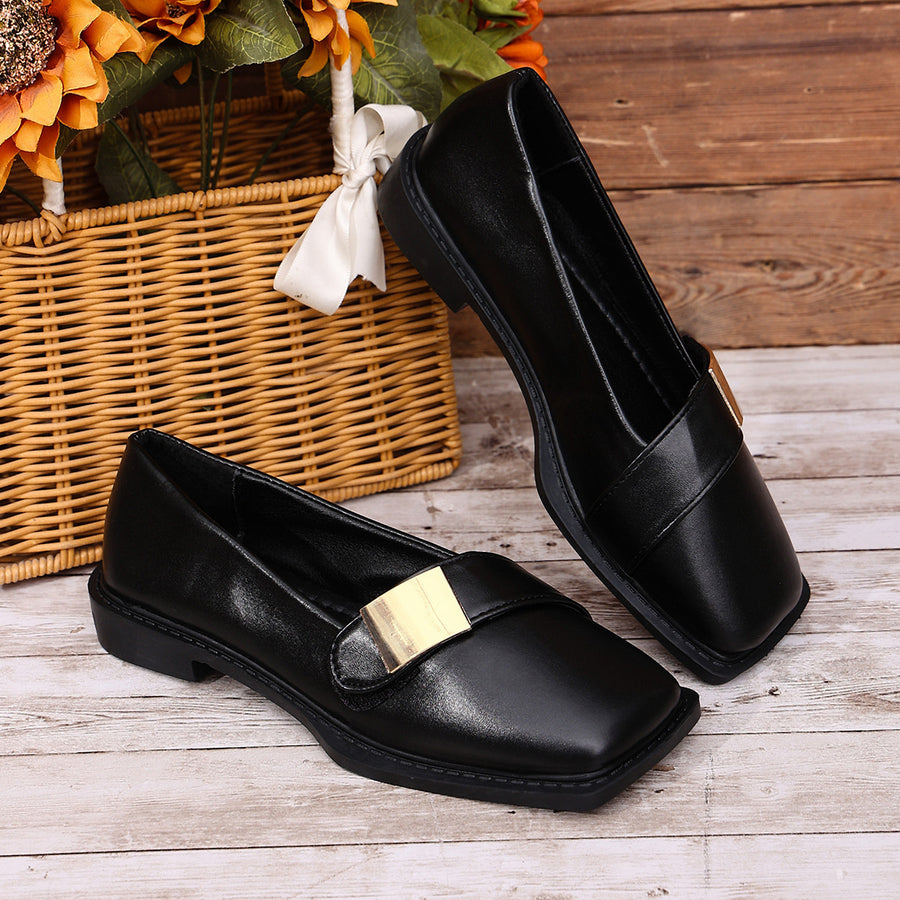 PU Leather,Rubber Imported Size &amp slip-on shoes in Beige with flat silhouette