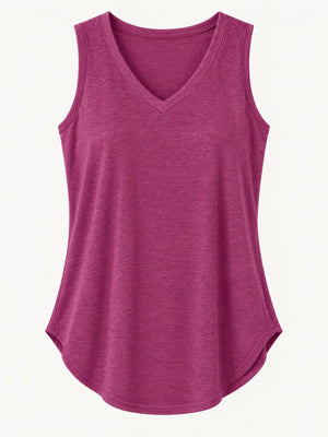 Black loose tank top with v-neck