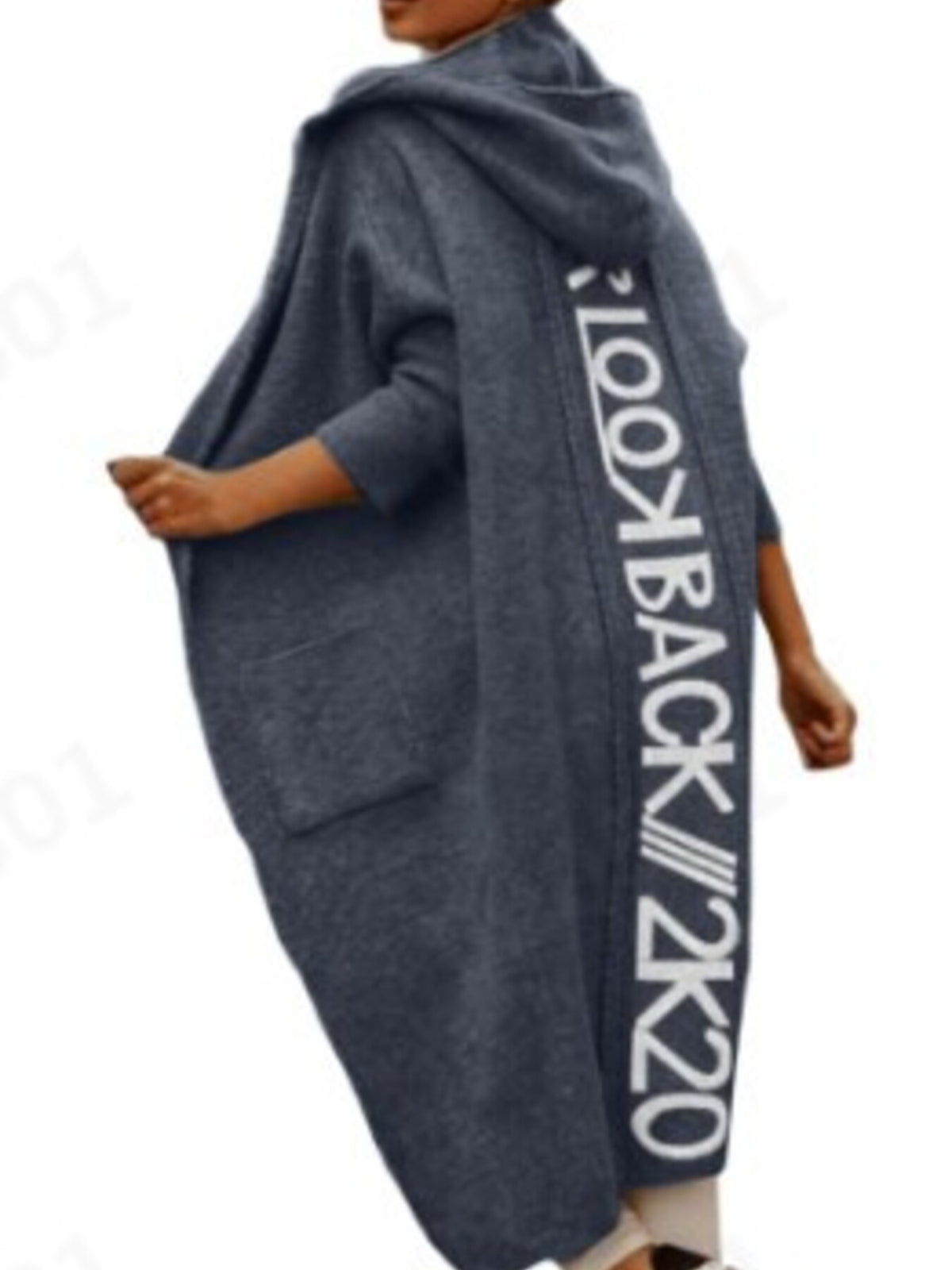 streetwear cardigan in Dark Gray with hooded