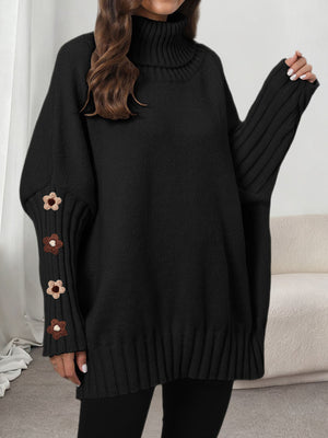 romantic turtleneck sweater in Military Green with turtleneck