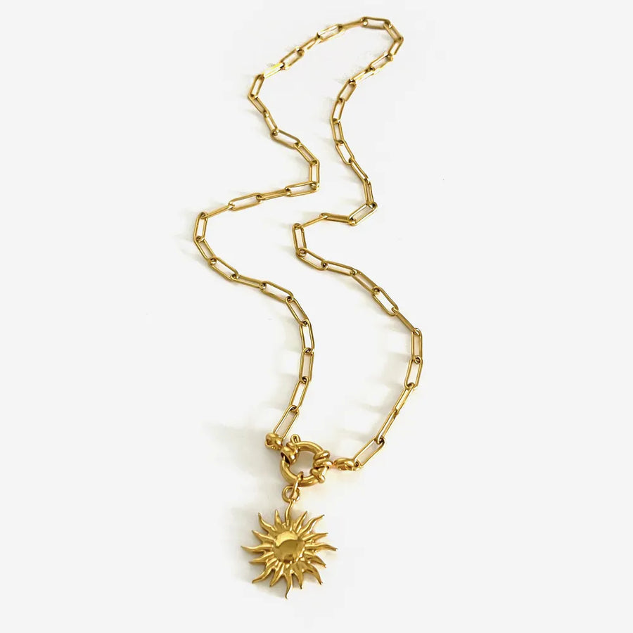 Enamel,18K Gold-Plated,Stainless Steel Care instructions: Avoid wearing during e necklace in Gold with jewelry silhouette