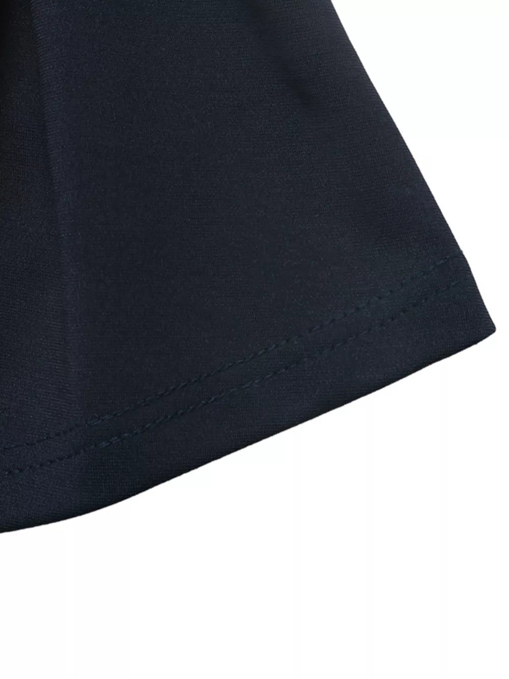 navy blue fitted peplum top with round neck