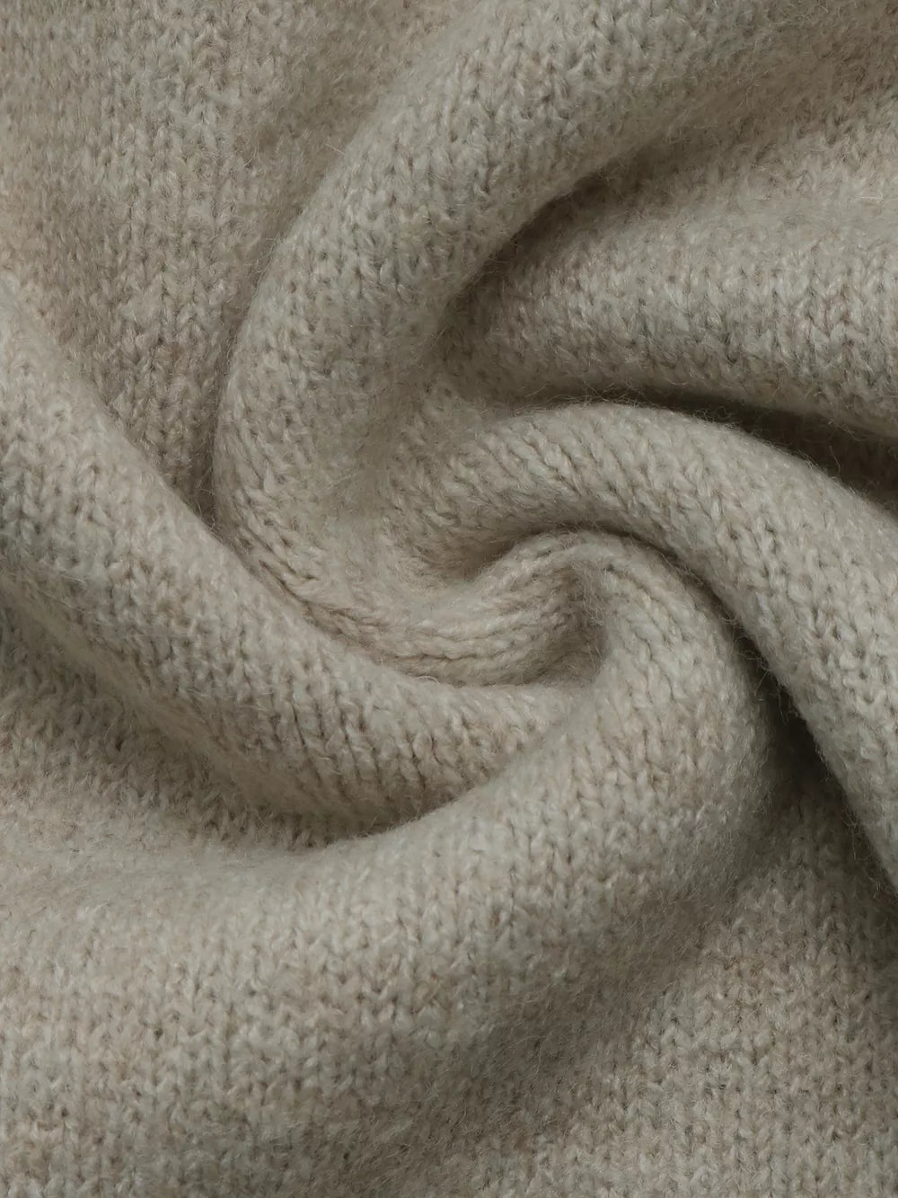 pullover sweater in beige with ribbed and hip-length