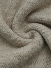 pullover sweater in beige with ribbed and hip-length