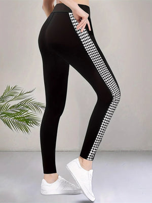 leggings in black featuring high-waisted and fitted fit