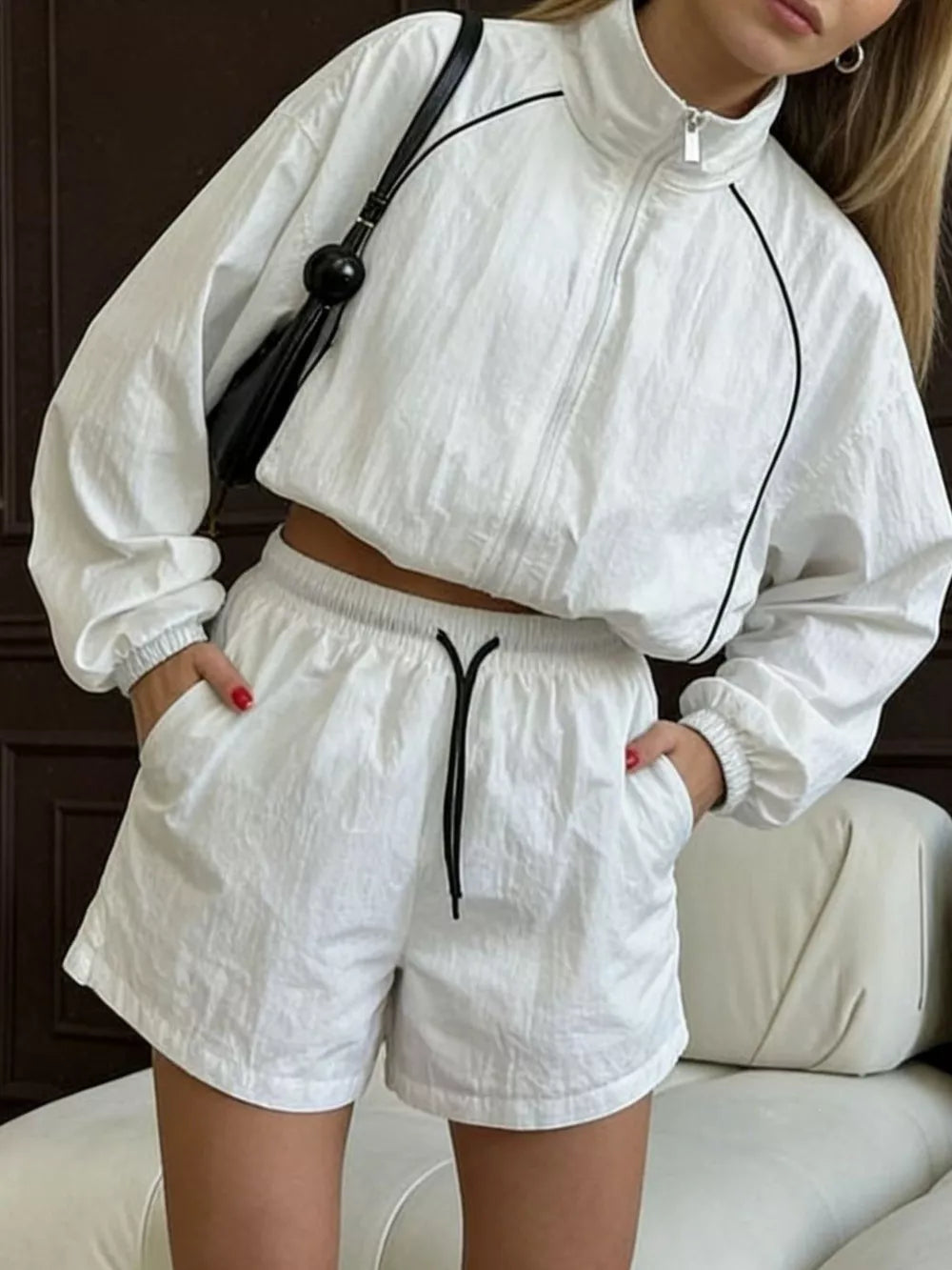 Zip-up Long-sleeve Jacket in Yellow