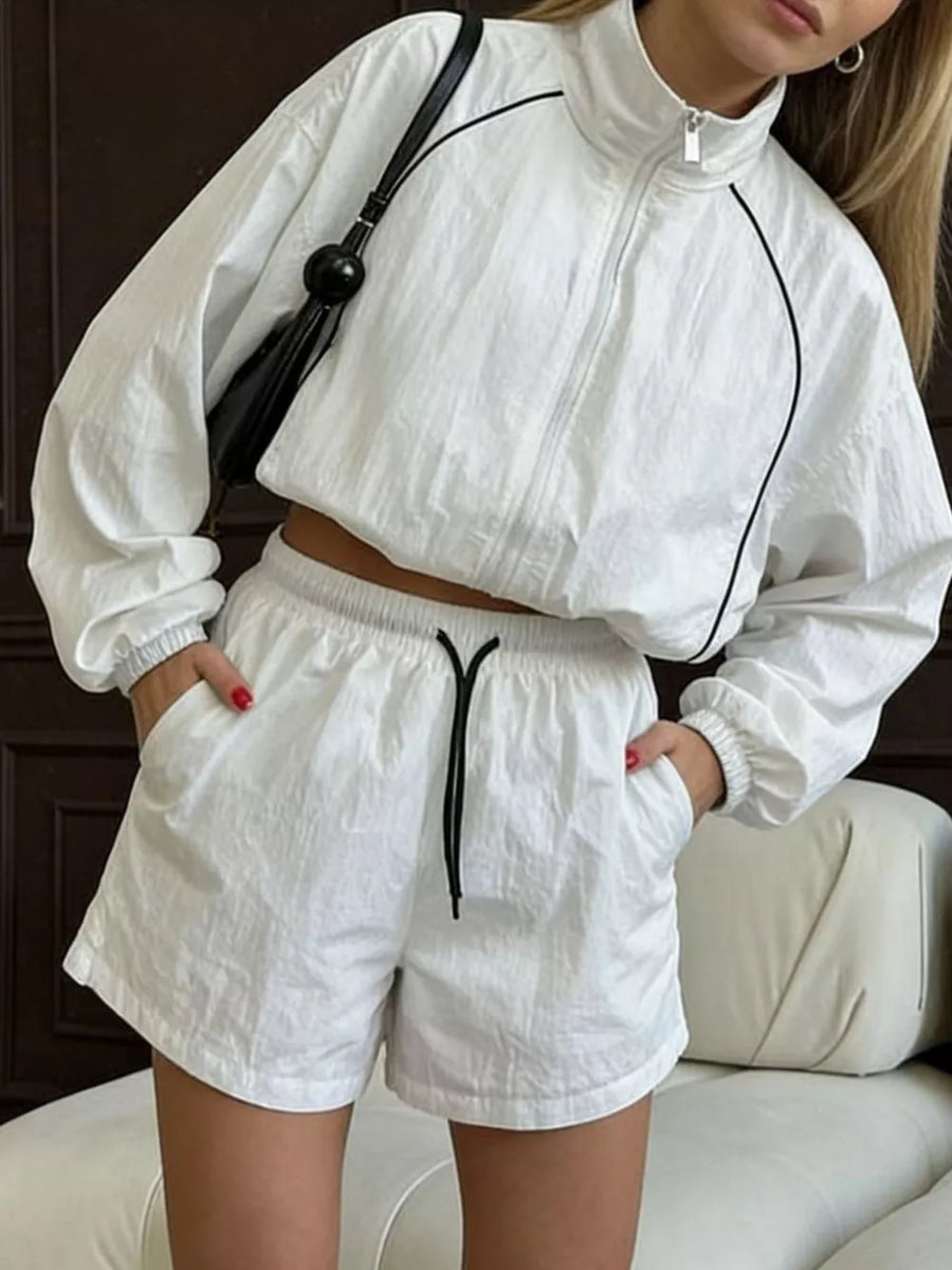 Zip-up Long-sleeve Jacket in Yellow