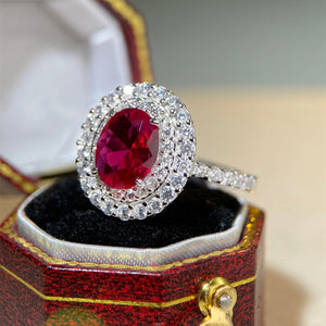 925 Sterling Silver Round Ring in Blue with zircon stones