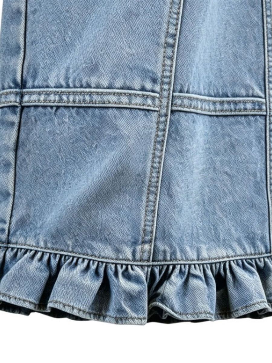 95%cotton,5%spandex Care instructions: Machine wash cold jeans in Terracotta with wide-leg silhouette