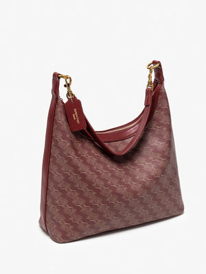 handbag featuring geometric in burgundy with PU Leather Imported Size &amp texture