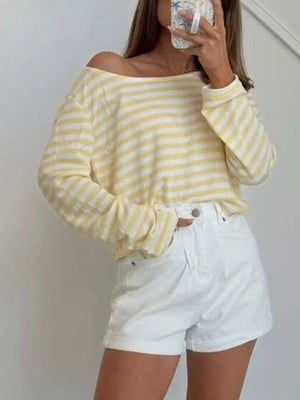 coastal t-shirt in ivory with boat neck
