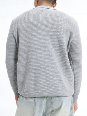 pullover sweater featuring geometric in Brown with 95%polyester,5%spandex Care instructions: Machine wash cold texture