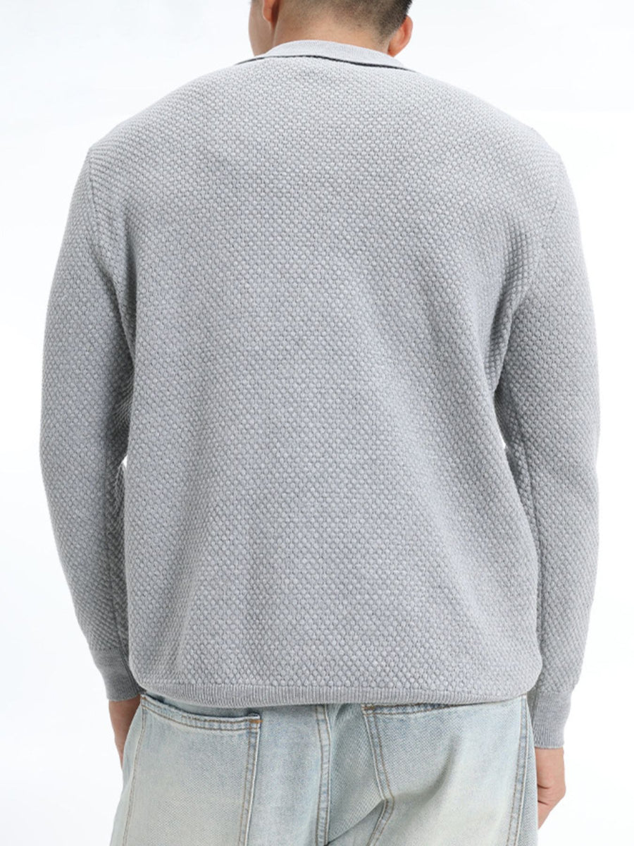 pullover sweater featuring geometric in Brown with 95%polyester,5%spandex Care instructions: Machine wash cold texture