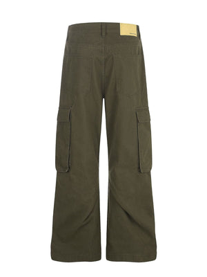 95%polyester,5%spandex Care instructions: Machine wash cold cargo pants in olive green with relaxed silhouette