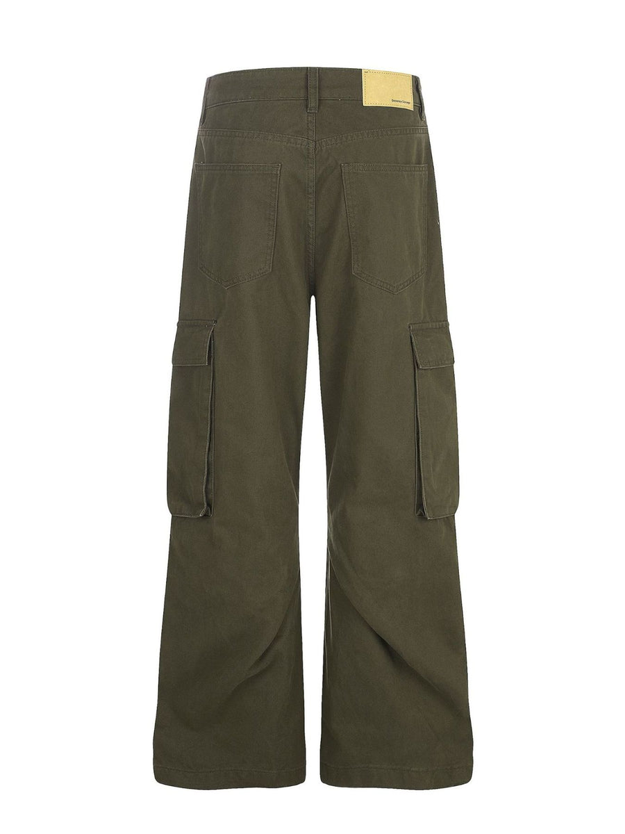 95%polyester,5%spandex Care instructions: Machine wash cold cargo pants in olive green with relaxed silhouette