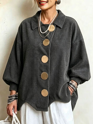 100% polyester Care instructions: Machine wash cold jacket in Gray with oversized silhouette