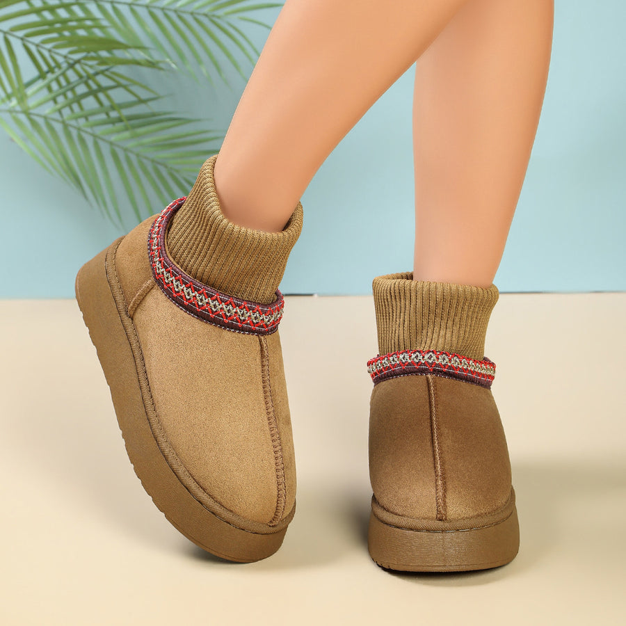 boots featuring geometric in Camel with Polyester,Rubber Imported Size &amp texture