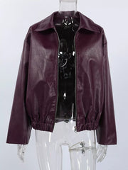 bomber jacket in Burgundy