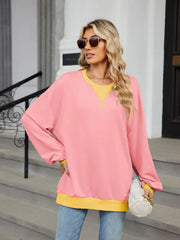 Burgundy relaxed sweatshirt with round neck