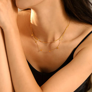 necklace featuring geometric in gold with 18K Gold-Plated,Titanium steel,Stainless Steel Care instructions: 1 texture