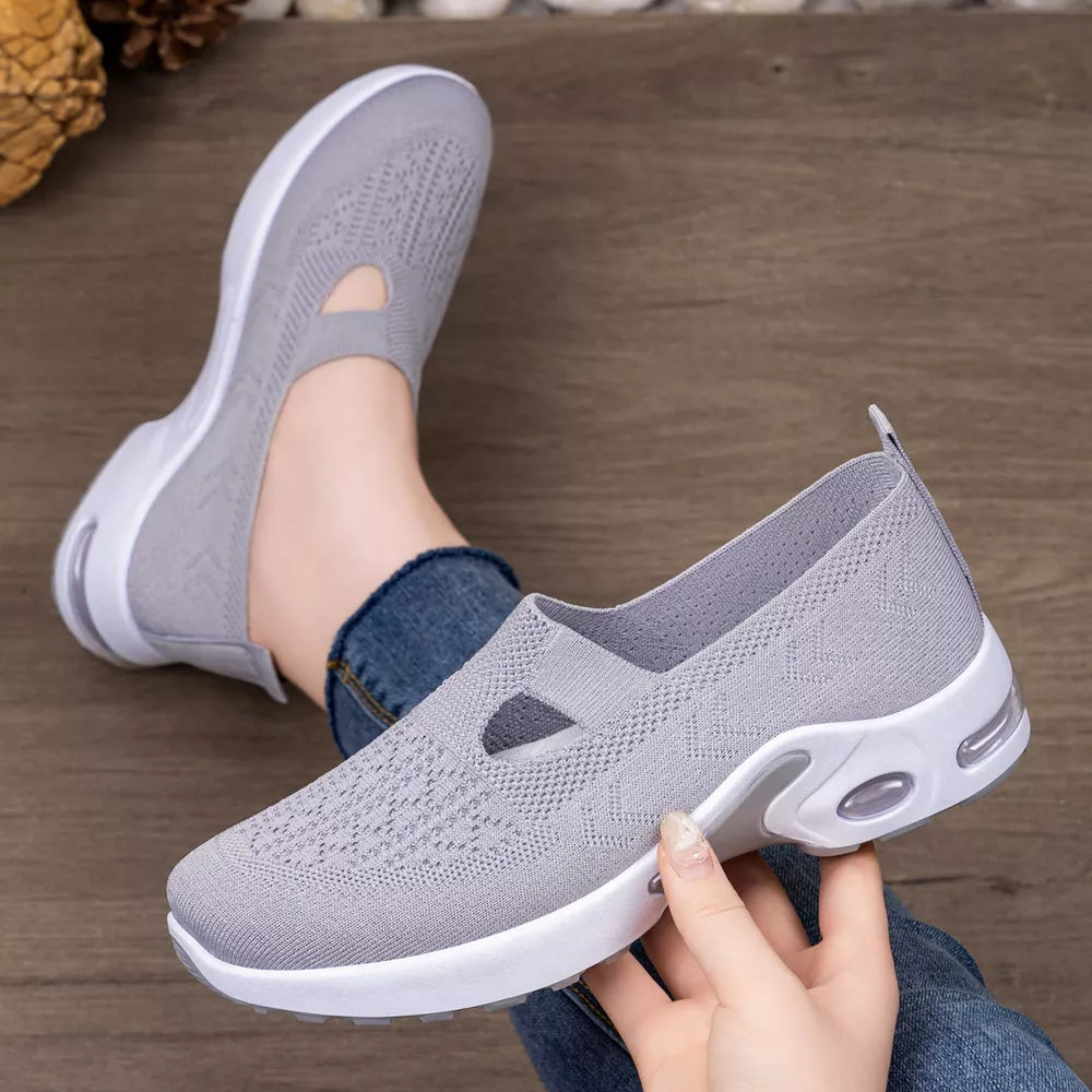 Round Toe Slip-ons in Gray