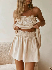Full Size Strapless Top & High-waisted Skirt Set, view 12