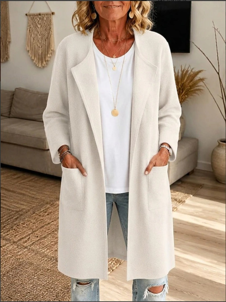 Gray cardigan with midi and open-front