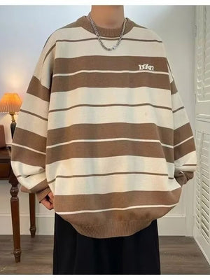 Men's Dropped Shoulder Long Sleeve Sweater in Black