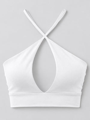 modern halter top in Dragon Fruit with halter