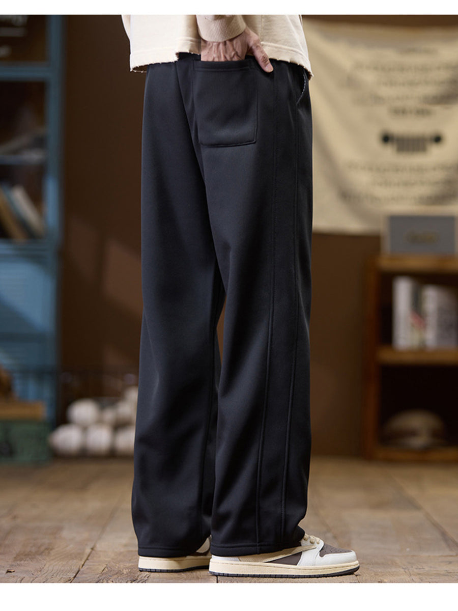 black pants with full-length and drawstring