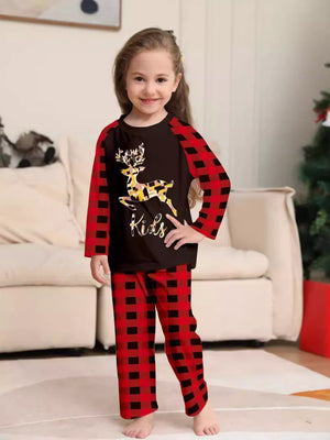 pajama set in Dad with reindeer graphic and full-length