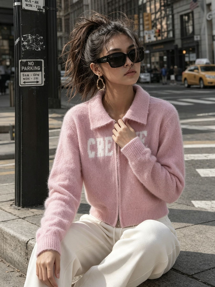 Brown regular cardigan with collared