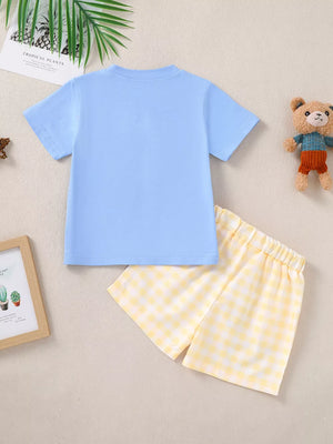 Children's Puppy Round Neck Tee And Shorts Set option 7