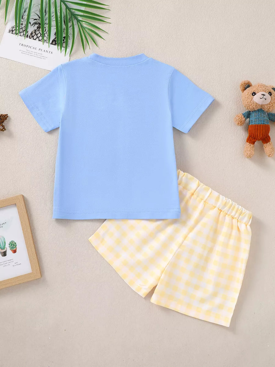 Children's Puppy Round Neck Tee And Shorts Set option 7