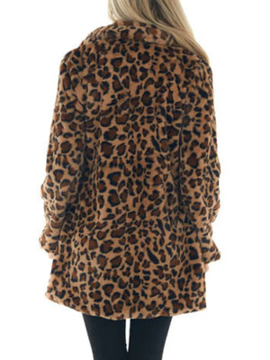 glam faux fur coat in White with shawl lapel