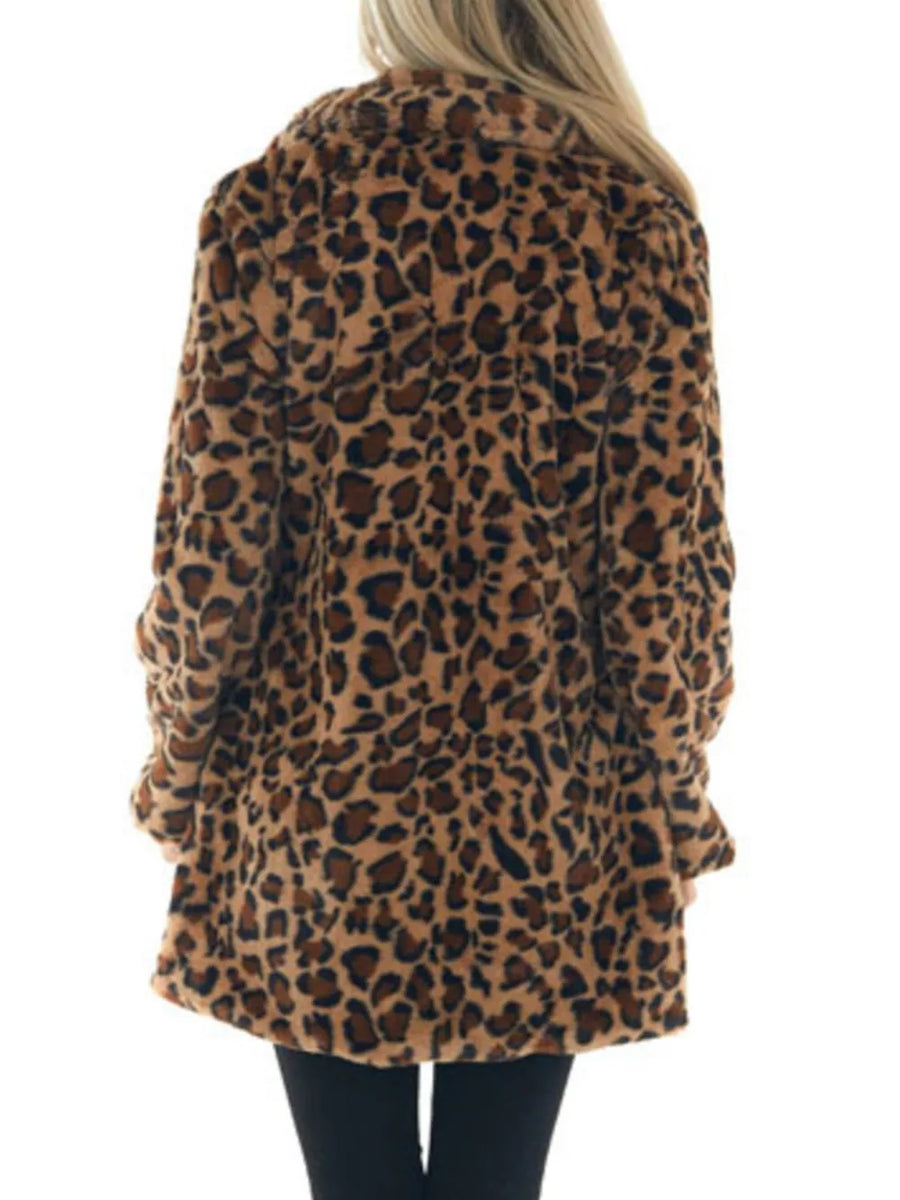 glam faux fur coat in White with shawl lapel