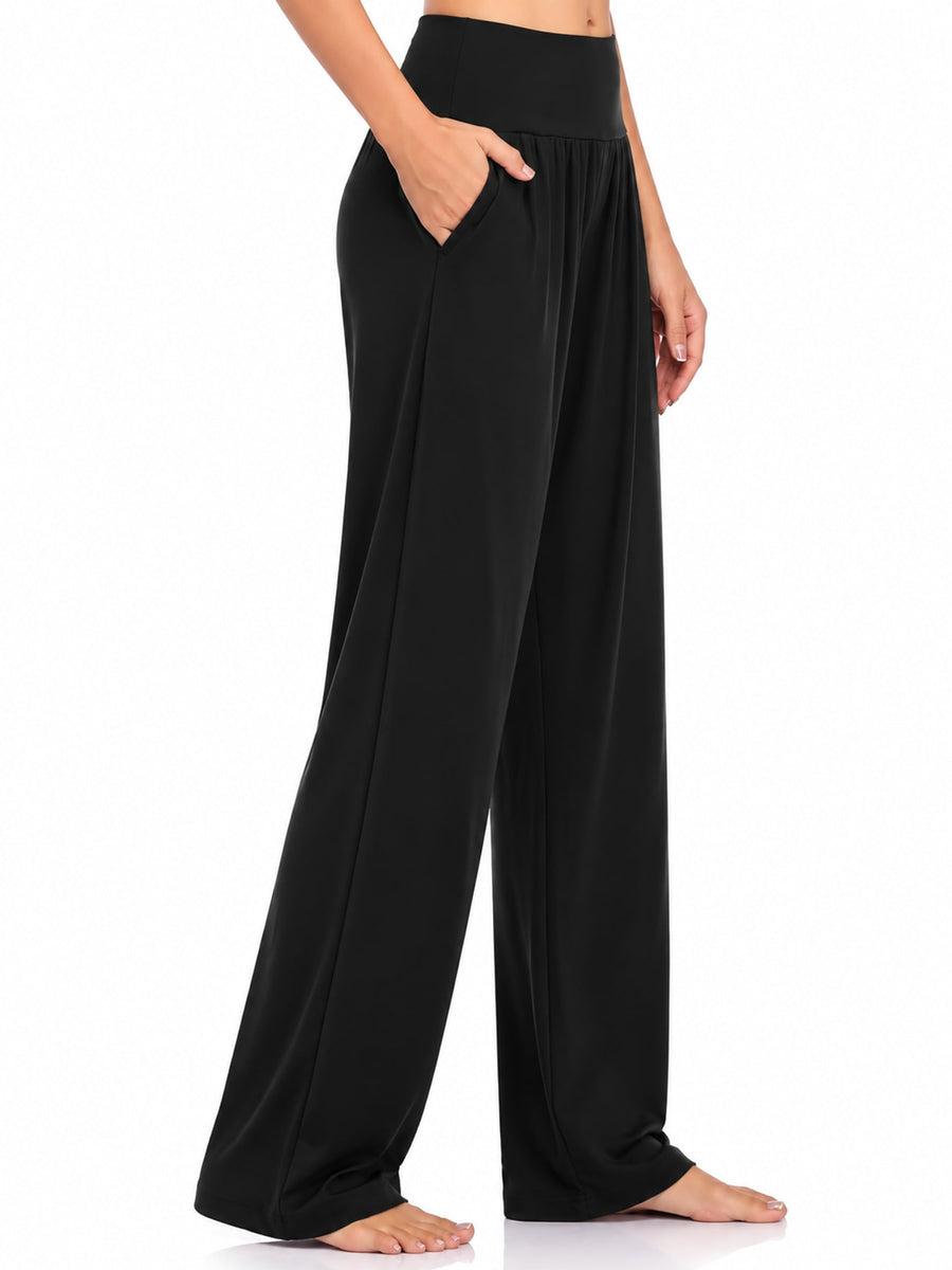 wide-leg pants in Dark Gray with pocketed and full-length
