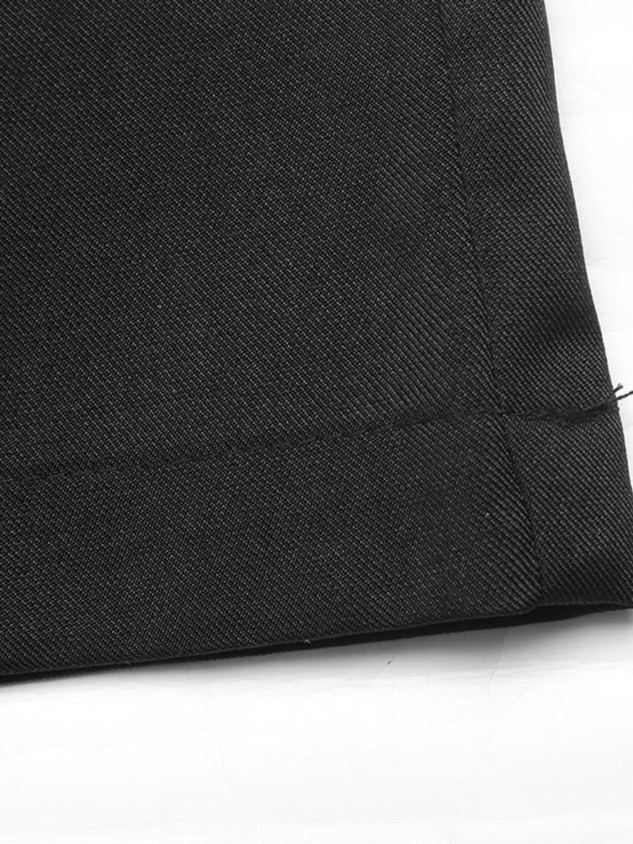 black with wide-leg pants with lace detail