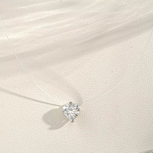 necklace in Silver with heart-shaped pendant and 15.7 inches