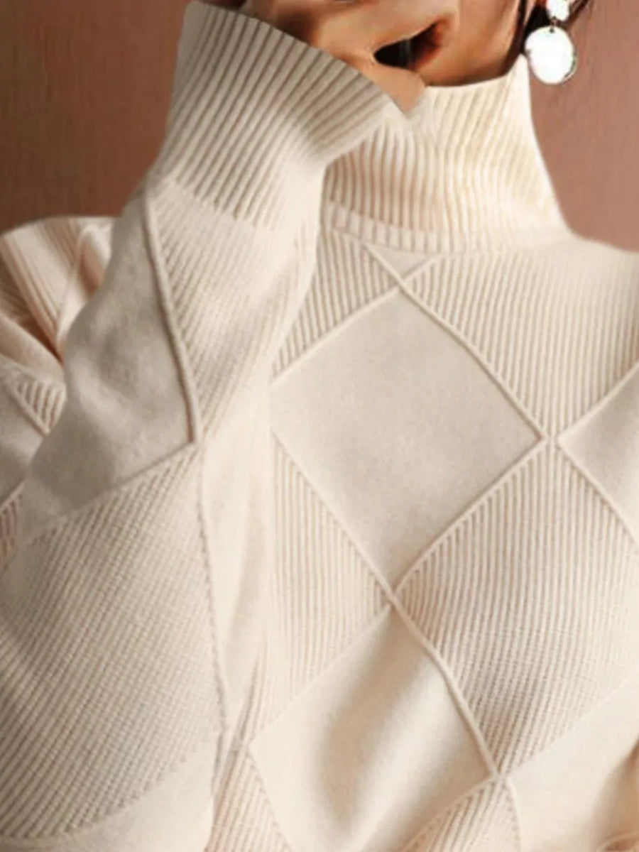 100% polyester Care instructions: Machine wash cold turtleneck sweater in Lavender with regular silhouette