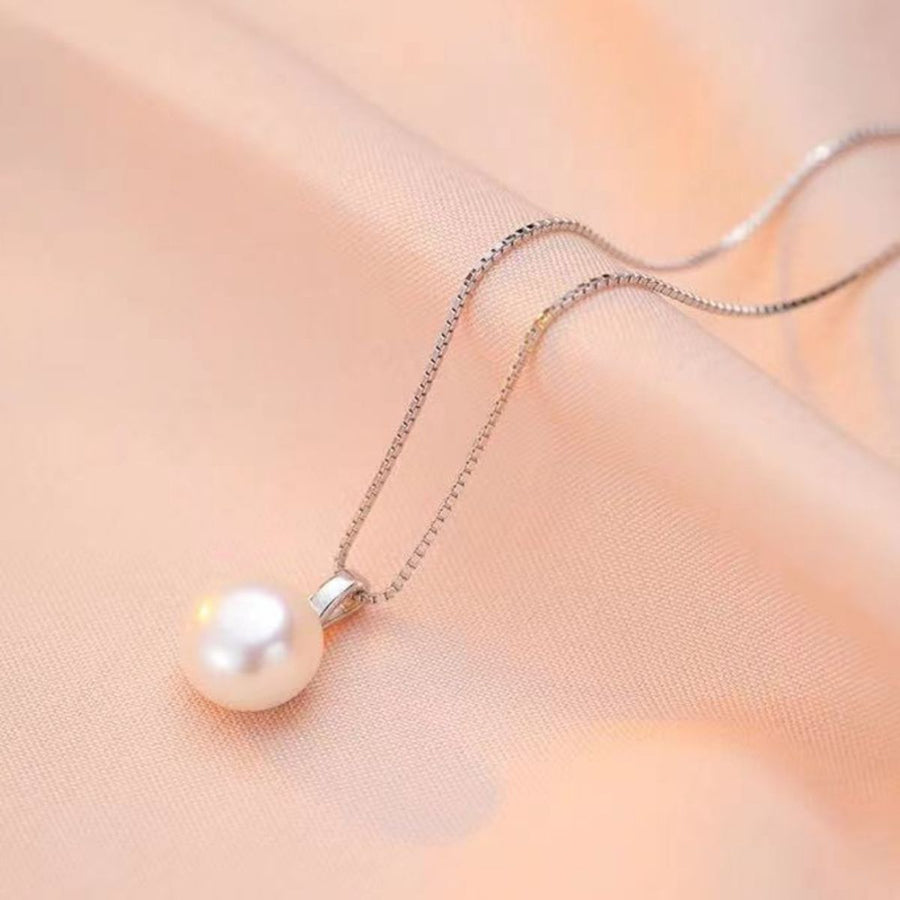 Freshwater Pearl,925 sterling silver Care instructions: Avoid wearing during exe necklace in Silver with regular silhouette