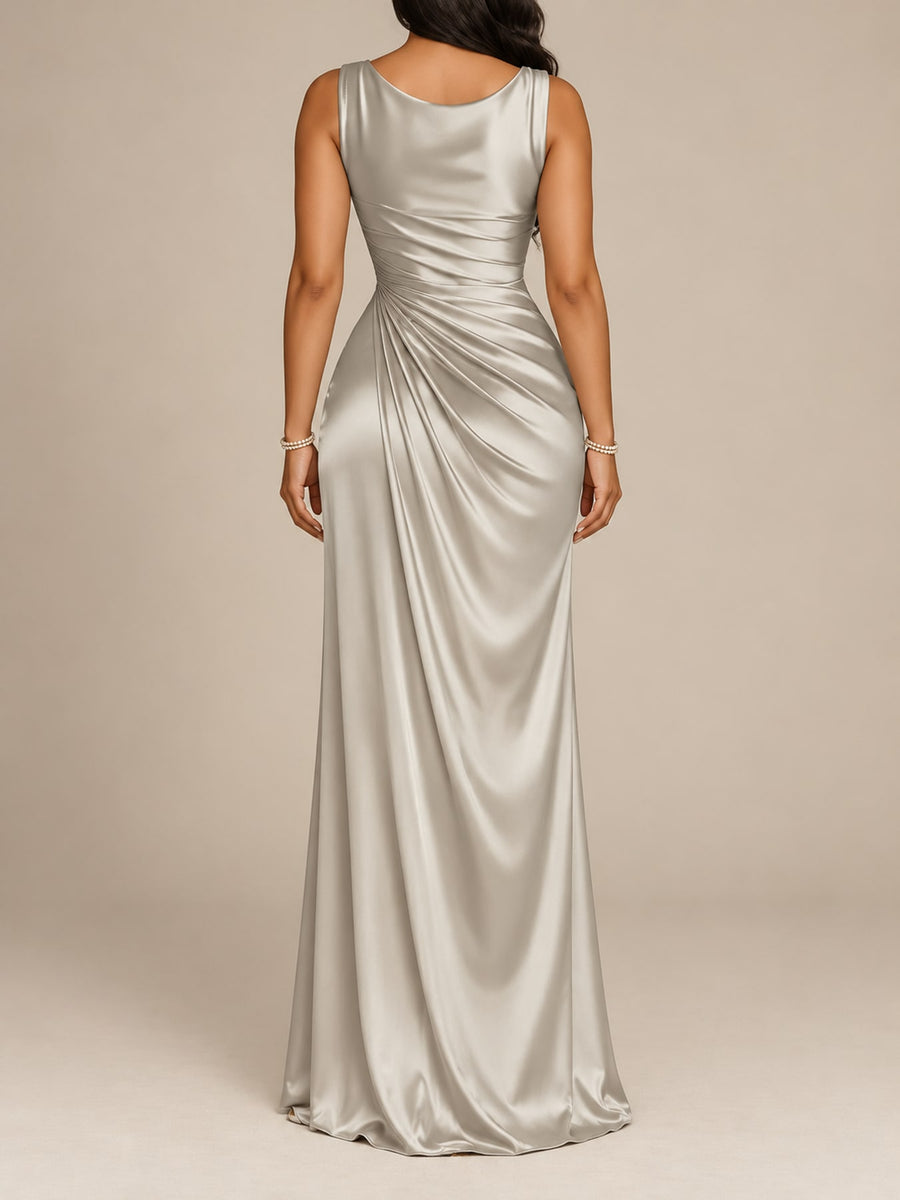 Polyvinyl alcohol fiber &amp formal gown in Champagne with bodycon silhouette