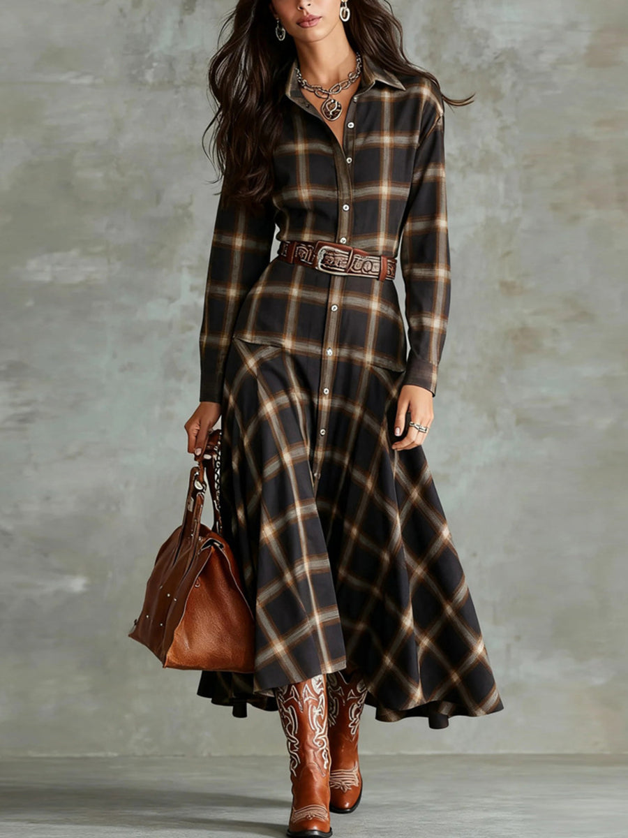 100% polyester Care instructions: Machine wash cold shirt dress in Dark Brown with A-line silhouette