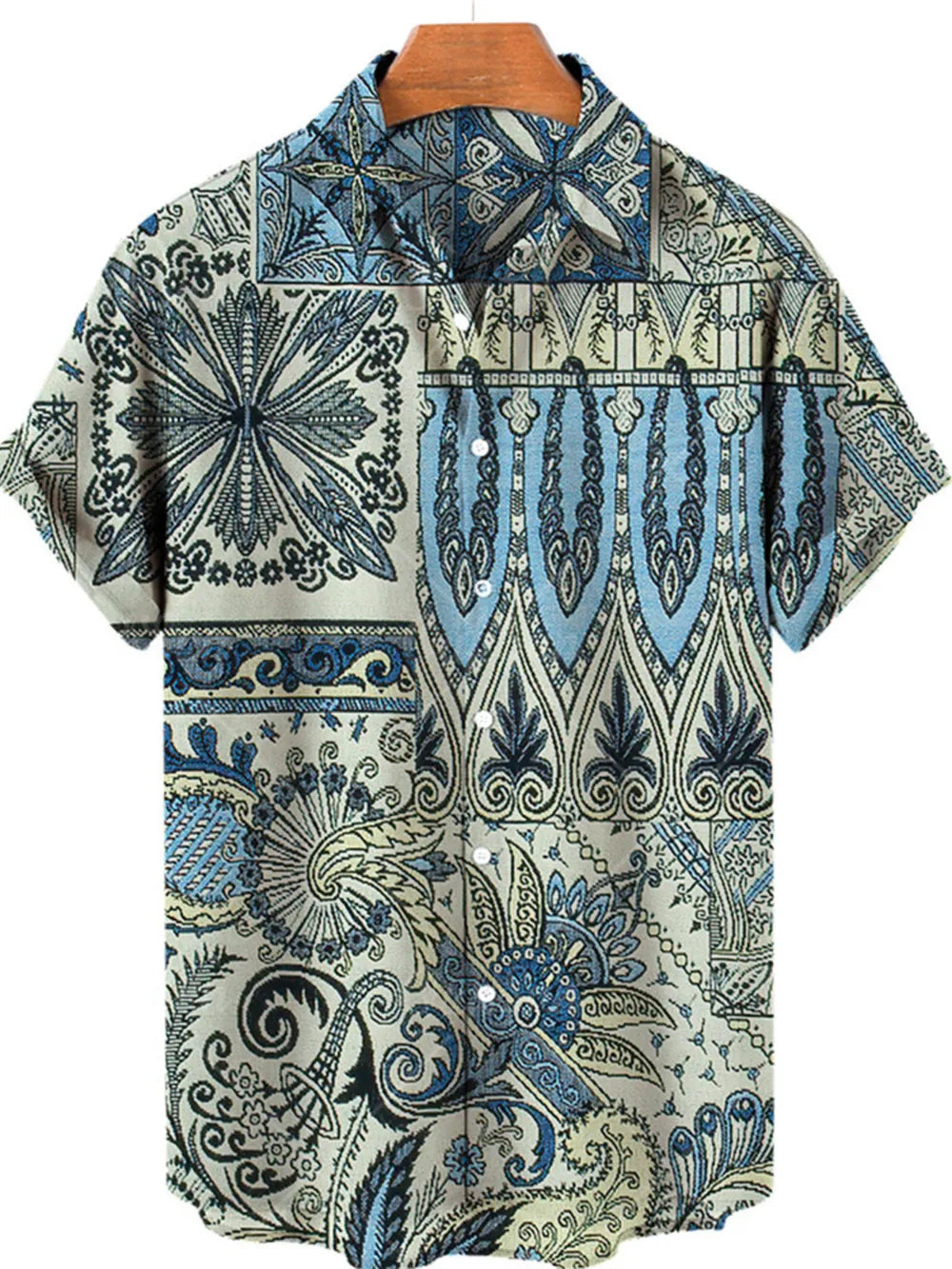 Sherbet Men's Plus Size Printed Button Up Short Sleeve Shirt