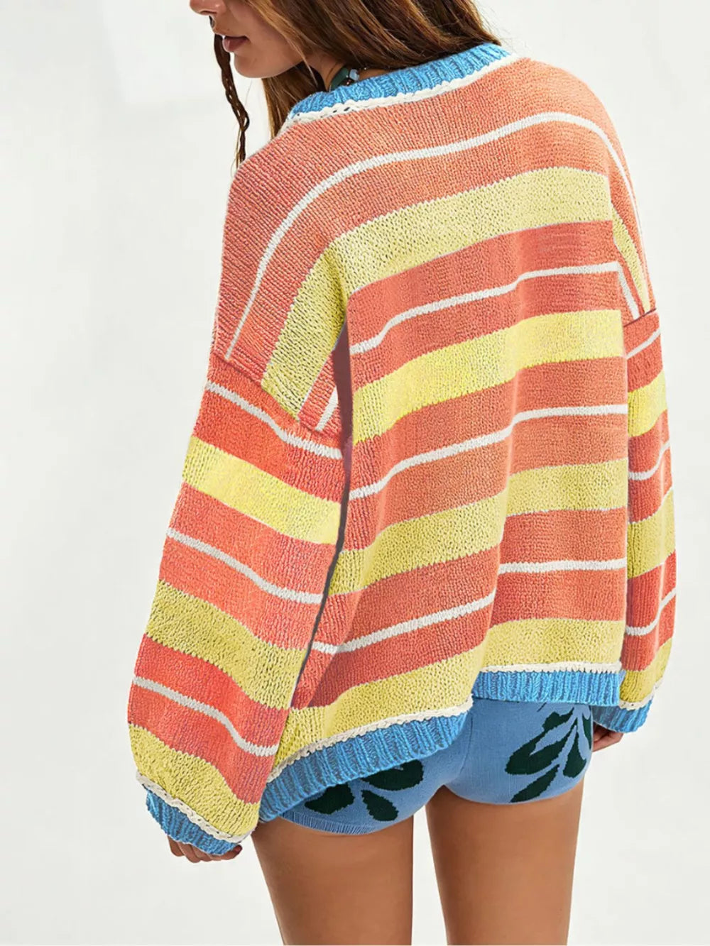 white oversized pullover sweater with crew neck