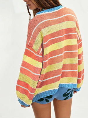 white oversized pullover sweater with crew neck