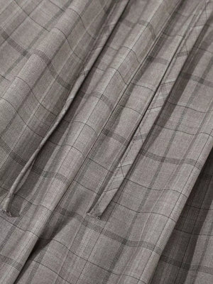 Gray with Men's Plaid Wide-leg Pants in Gray
