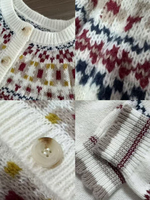 classic cardigan in burgundy with round neck