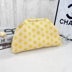 Red Polka Dot Knit Clutch Bag