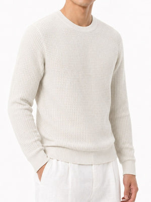 Brown regular pullover sweater with crew neck